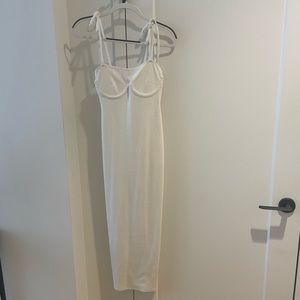 Forever 21 White Midi Body Con Dress